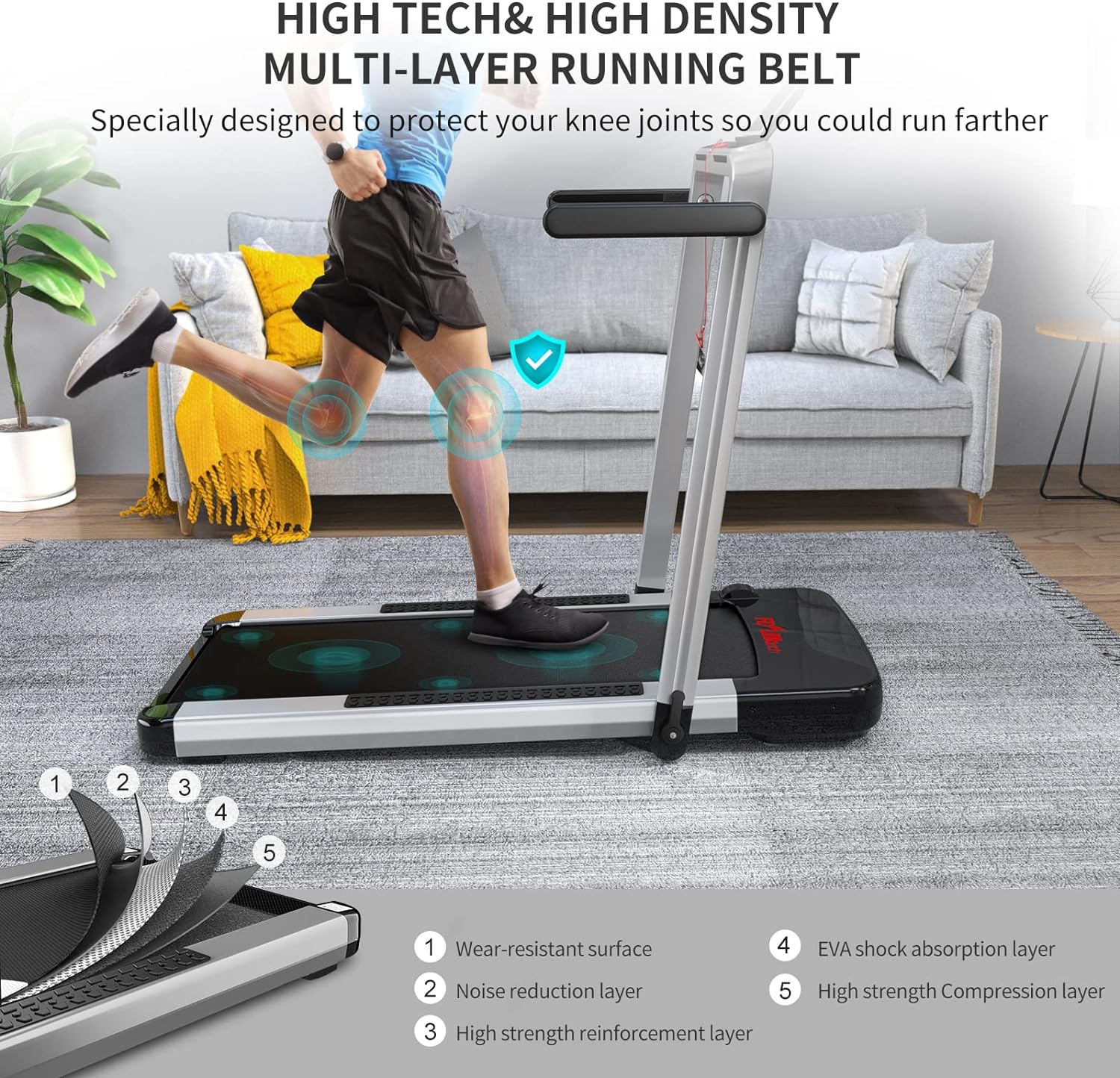 Tapis de marche pliable Flylinktech Home Treadmill